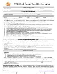 Casual Hire Form (PMS 934)